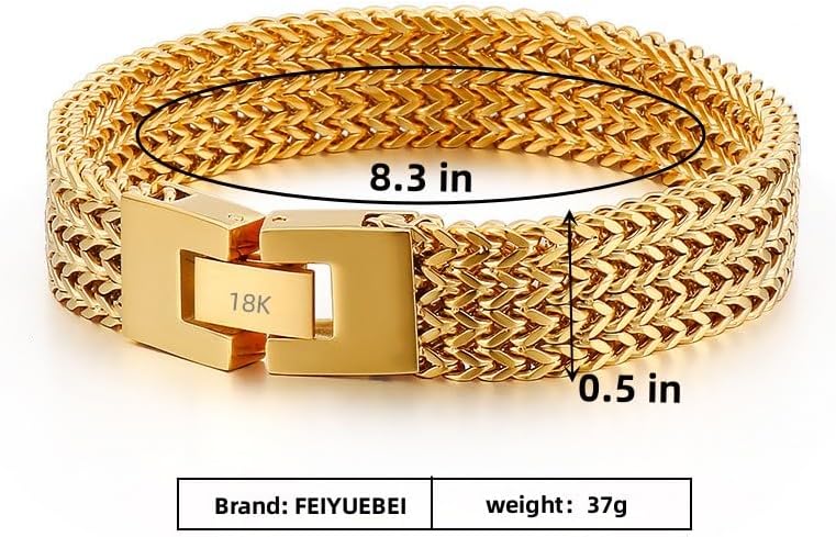 18K gold solid mesh bracelet, men's fashionable tennis bracelet, high-end accessories, men's gifts, Christmas gifts