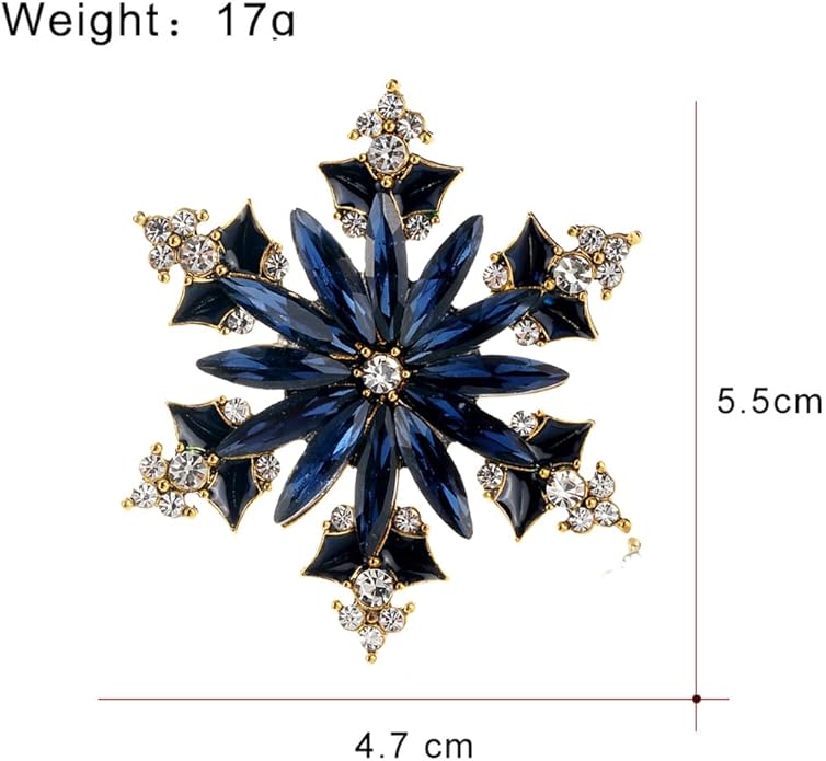 Rhinestone Flower Brooch Pin for Women Red Black Purple Flower Broochs Pin Hat Christmas Brooch Jewelry