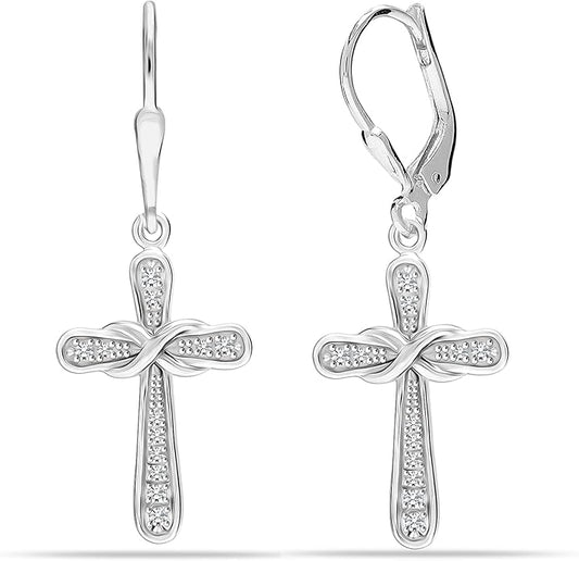 LeCalla 925 Sterling Silver Leverback Drop Earrings | Lightweight Celtic-Knot Filigree Heart Teardrop Dangle Earring for Women's Gift for Her