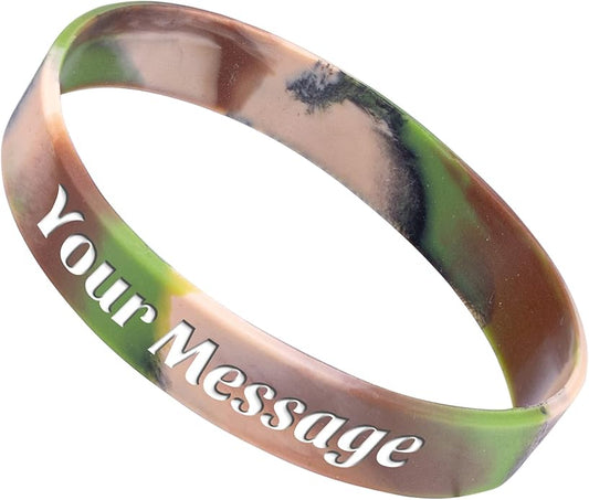 50Pcs Custom Silicone Wristbands Personalized Debossed Rubber Bracelets for Motivation, Party favors, Events, Birthdays, Awareness