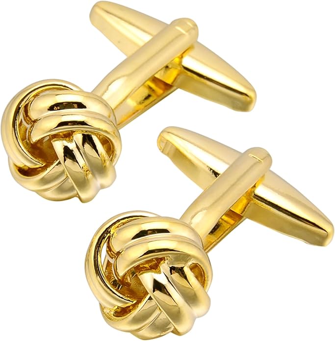 Jonwo Knot Cufflinks in Gift Box Cuff Links for Men Lady Daily Wear Business Wedding Party Tuxedo Shirt Birthday Gift