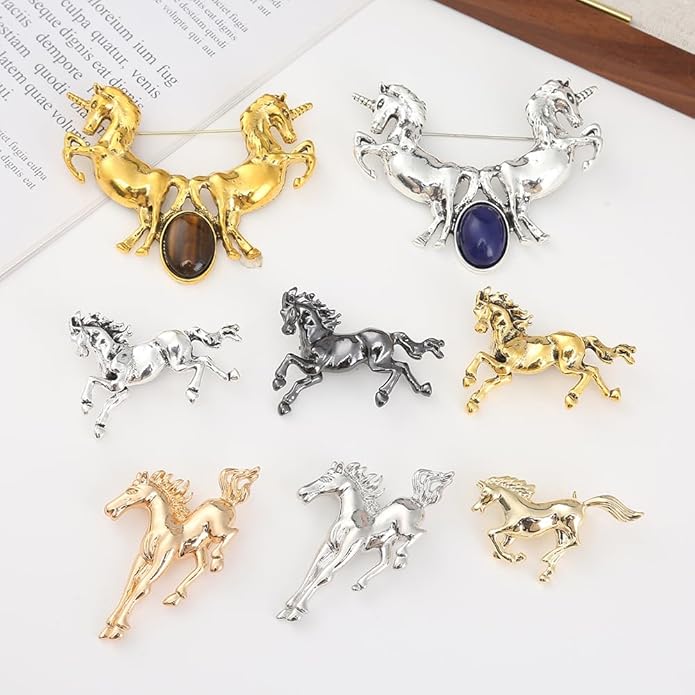 2026 New Year Of Horse Pin Brooch, Good Luck Chinese Zodiacs Horse Pins For Fashion Accessories Animal Lucky Charm Statue Feng Shui Gifts Jewelry For Women Men