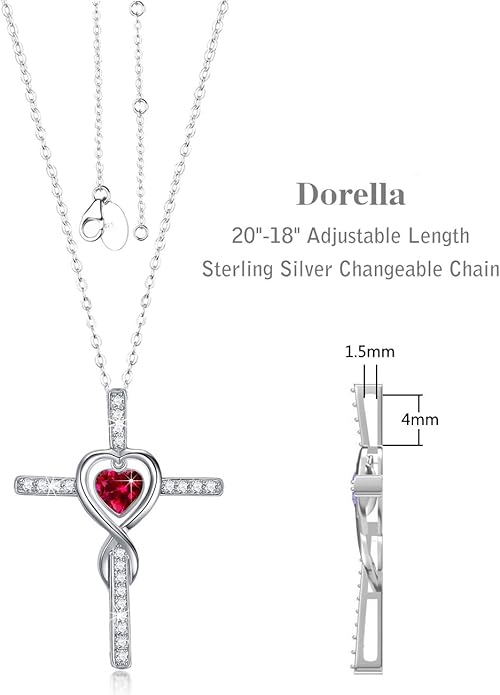 Dorella Love Infinity Christmas Jewelry for Women Birthday Gifts Wife Mom December January Birthstones Blue Topaz Garnet and More Stones Jewelry 925 Sterling Silver