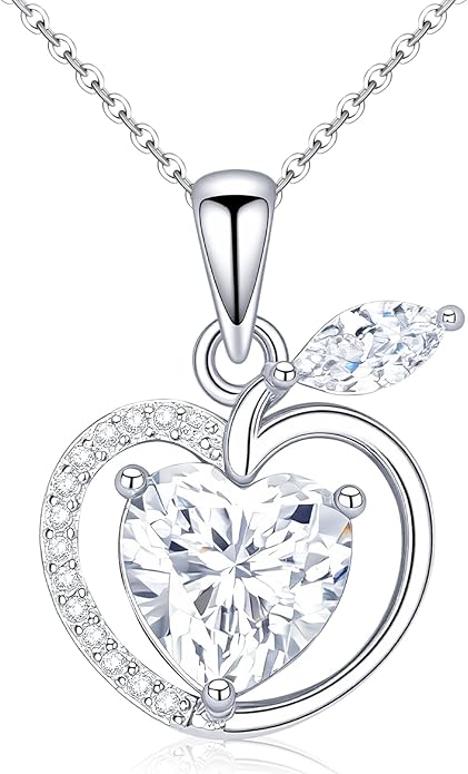 Jewelry Gifts for Women, Moissanite Heart Necklace 1-2Carat - Birthday Gift for Wife, Anniversary Necklace for Women, Christmas Valentine's Day Mother's Day Fine Jewelry Romantic Gifts for Her
