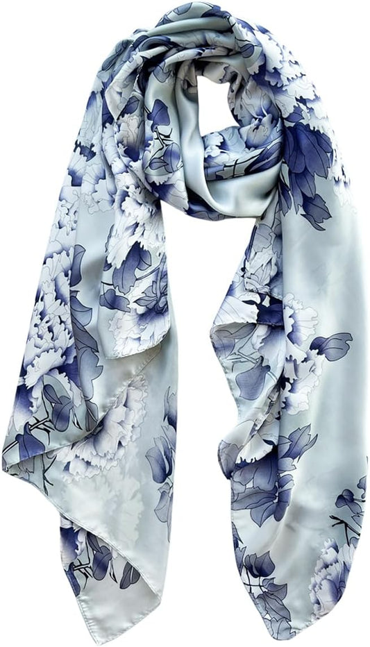 Long Silk Like Scarf Lightweight Satin Scarves Large Sunscreen Shawl Wrap for Women