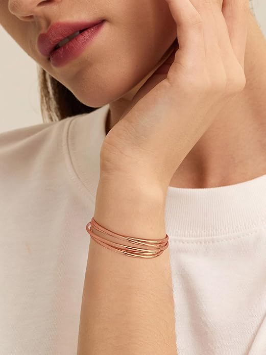 Gold Cuff Bracelet for Women Chunky Multi-layer Cross Wire Open Bracelet Hollow Wide Cuff Bracelets Adjustable Gold Open Cuff Bangle Bracelet