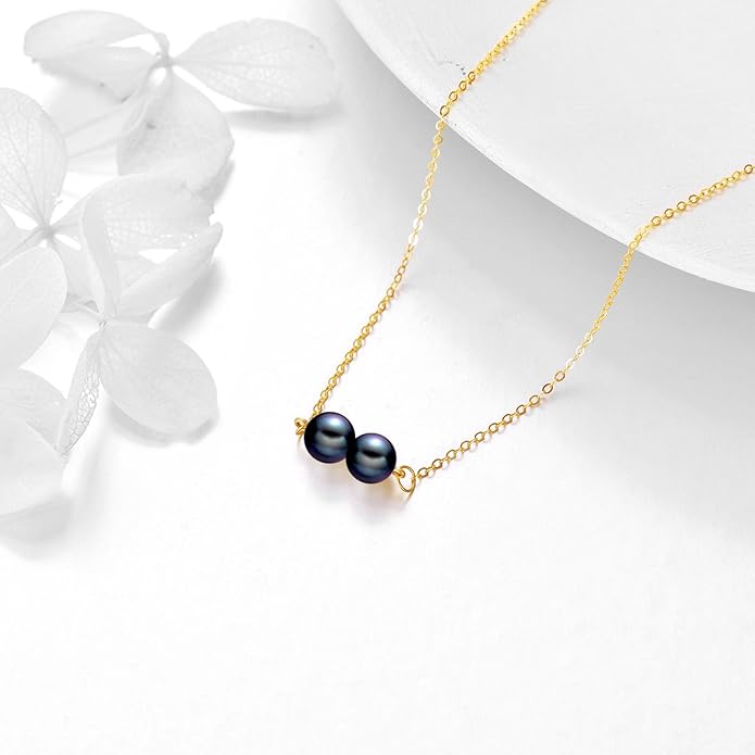 KECHO 14K Real Gold Freshwater Cultured Pearl Pendant Necklace 14K Solid Gold Jewelry Anniversary Birthday Gifts for Women