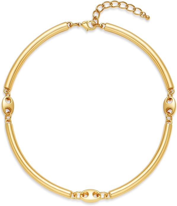 Chunky Gold Choker Collar Necklace for women Trendy Adjustable Gold Choker Necklace Statement Jewelry