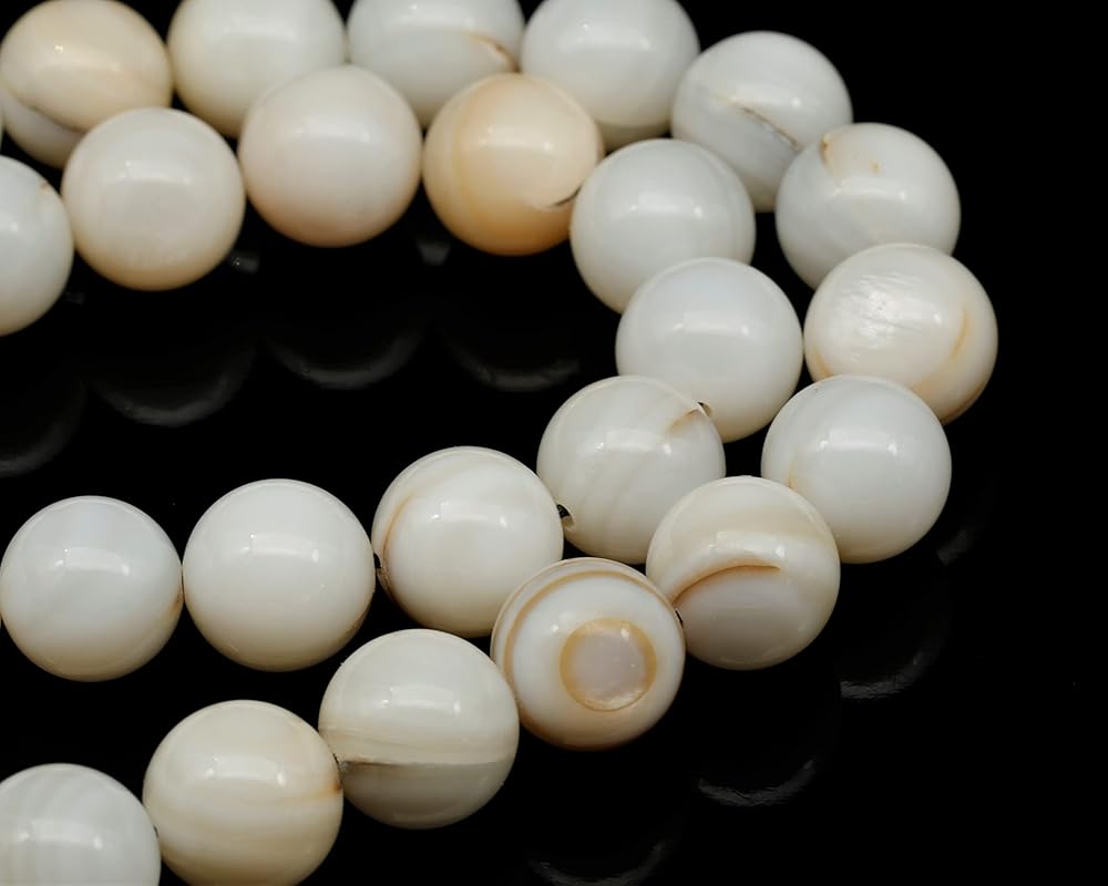 Natural Mother of Pearl Beaded Choker, Genuine White Crystal Necklace, Gemstone Choker, 8mm Beads, Unique Fashion Jewelry, Healing Crystal Chakra Necklace, Durable Stone Necklace, Cancer Necklace