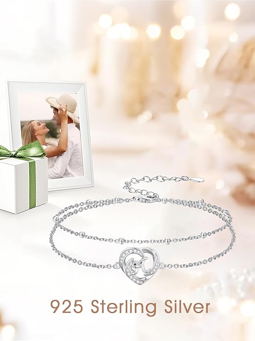 Dorunmo Initial Anklet 925 Sterling Silver Letter A-Z Layered Heart Anklet Beach Jewelry Birthday Gifts for Women