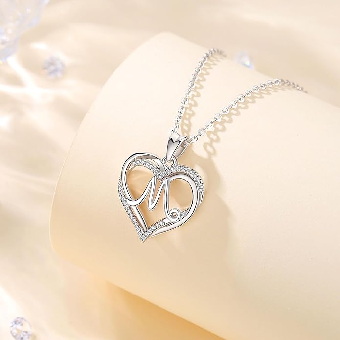 INFUSEU Unique Initial Necklaces for Women Girls Small Heart Letter Jewelry, Meaningful Personalized Gifts