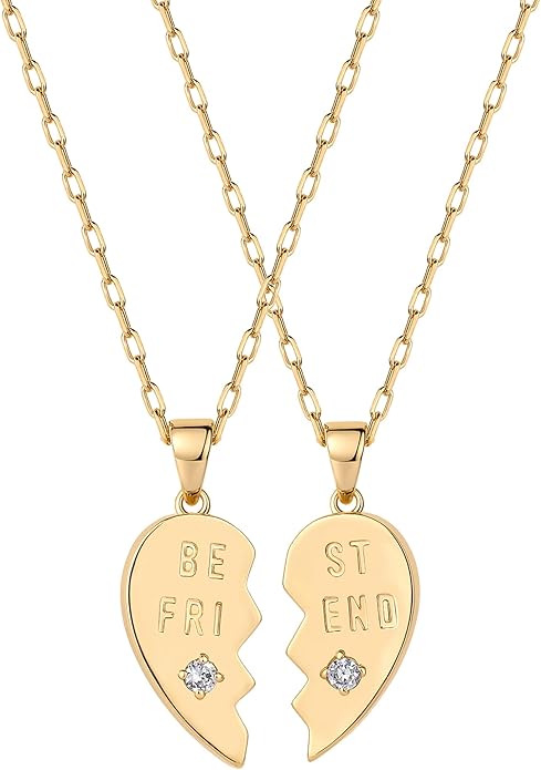 PAVOI 14K Gold Plated Cubic Zirconia Heart Necklace | Cute Dainty Love Pendant Necklaces for Women