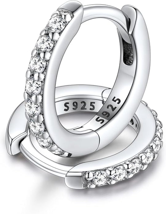 FaithHeart Sterling Silver Hoop Earrings for Women, Hypoallergenic Huggie Hoop Earrings Lightweight Small Cartilage Earrings Hoop Earring Dainty Everyday Earrings 6/8/10/12/14/15/16/18/20mm