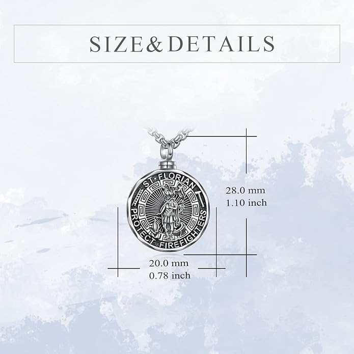 YFN Patron Saint Necklace Sterling Silver Amulet Medal Pendant Religious Protector Jewelry Gifts for Women Men