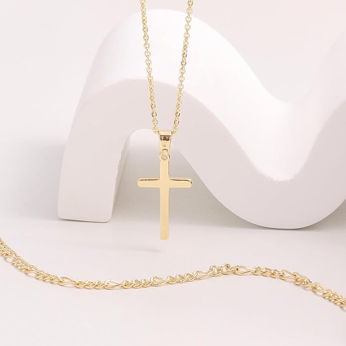 Cross Necklace for Women Dainty 14K Real Silver Gold Plated Layered Cross Pendant Necklace Stack Simple Trendy Cute Charm Choker Necklaces Jewelry Gift for Women Teen Her