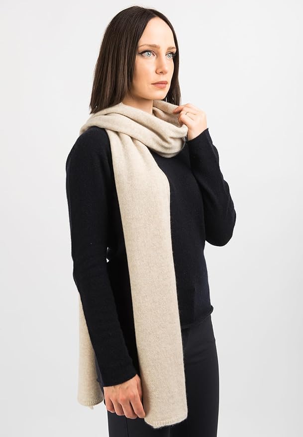 Dalle Piane Cashmere - 100% Cashmere Scarf - Made in Italy - Winter Neck Warmer (14" x 77") - Christmas Gift