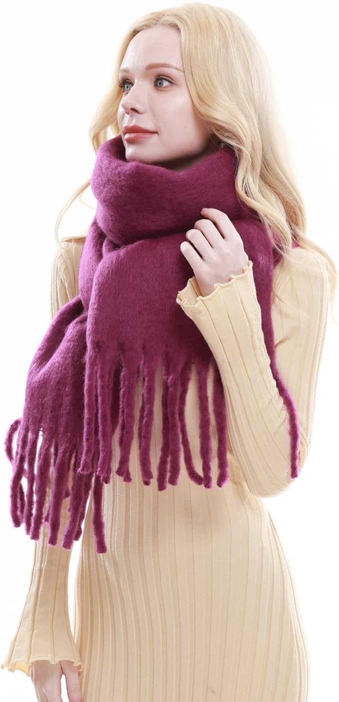 RIIQIICHY Chunky Scarf for Women Winter Warm Thick Scarves Oversized Blanket Scarf