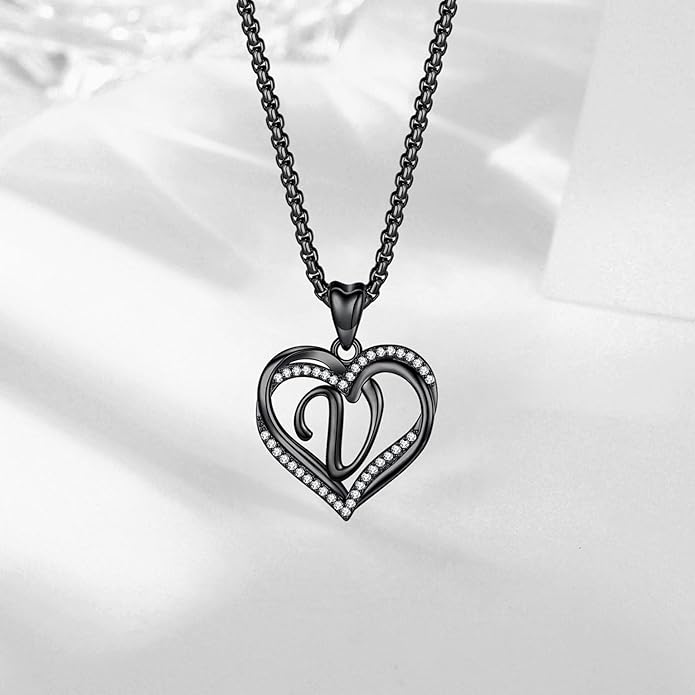 INFUSEU Unique Initial Necklaces for Women Girls Small Heart Letter Jewelry, Meaningful Personalized Gifts