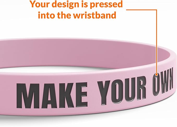 Custom Wristbands For Events, Fundraisers & Promotions | Add Text, Icons, & Logos | Bulk Rubber Bracelets | Classic 1/2” | 100% Silicone