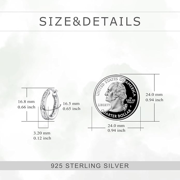 Sterling Silver Hoop Earrings Small Hoop Sun/Leaf/Triangle Huggie Earrings for Women Hypoallergenic