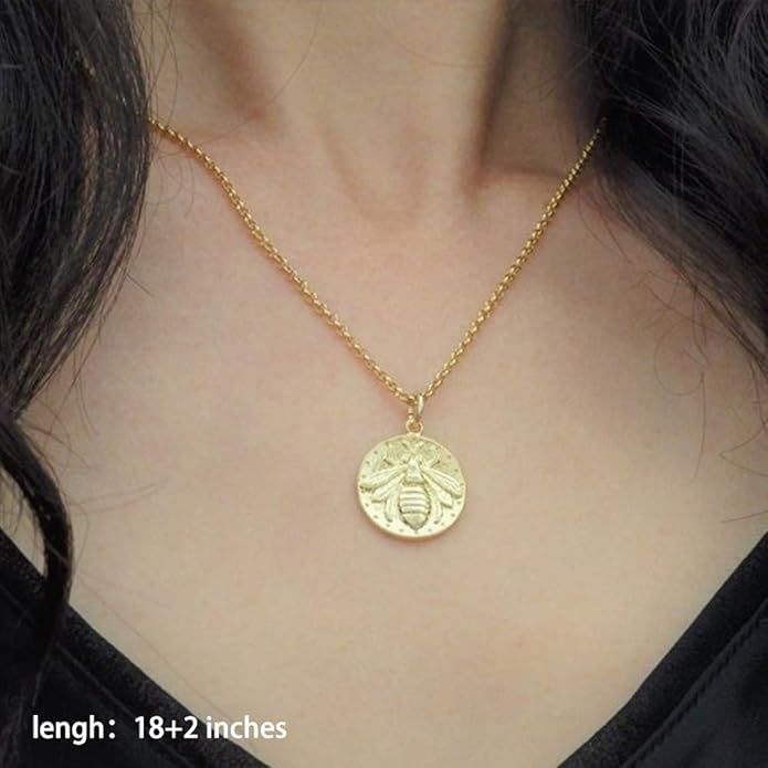 Turandoss Gold Layered Necklaces for Women - 14K Gold Plated Handmade Multilayer Bar Pearls Coin Disc Moon Butterfly Medallion Adjustable Dainty Layered Choker Necklaces for Women Jewelry