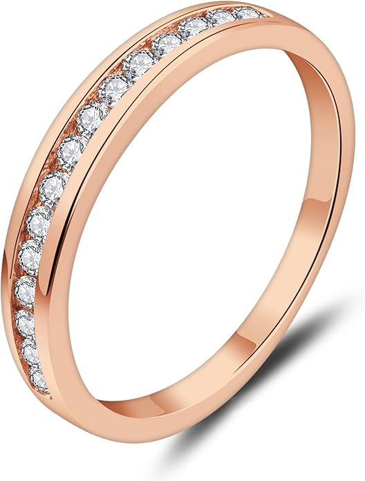 YL Stackable Rings 925 Sterling Silver Halo Birthstone Eternity Bands Jewelry for Women