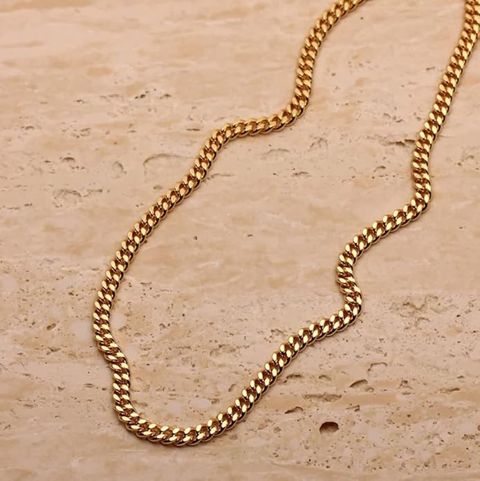 Dainty Chain Necklace for Women, 18K Gold Plated Coin Disc Choker Necklaces Simple Satellite Beaded Twisted Thin Paper Clip Chain Everyday Jewelry Gifts