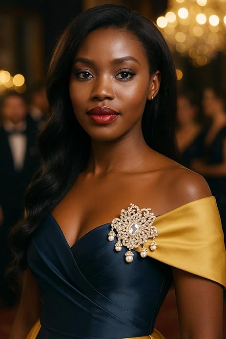 Touchstone Indian Bollywood Handcrafted Designer Jewelry Brooch Lapel Pin in Gold Or Silver Tone for Women.