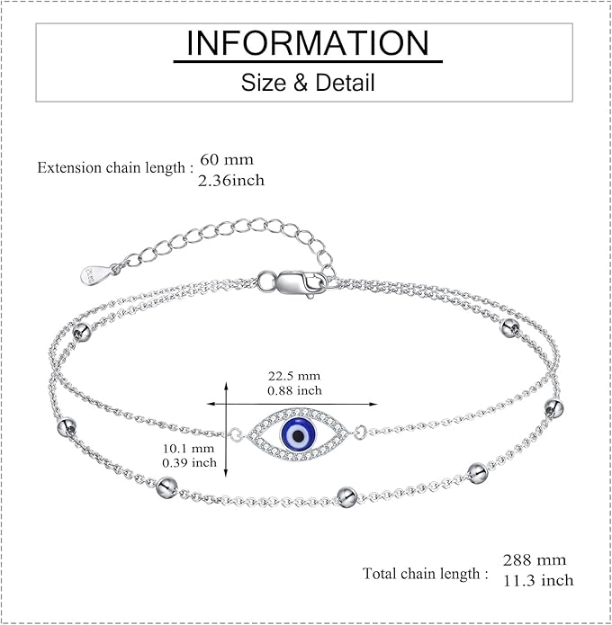 Evil Eye Anklet 10/14/18K Gold Stackable Evil Eye Ankle Bracelets Christmas Jewelry Anklets Gifts for Women