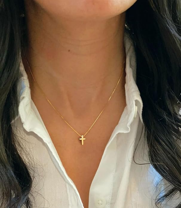 Gold Necklace for Women-14k Gold Plated Infinity Necklace Star Of David Necklace Evil Eye Cross Pendants Heart Dainty Gold Necklace For Women