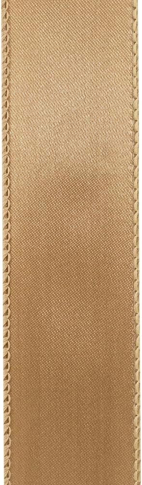 Reliant Ribbon 92575W-974-09F Satin Value Wired Edge Ribbon, 1-1/2 Inch X 10 Yards, Antique Gold