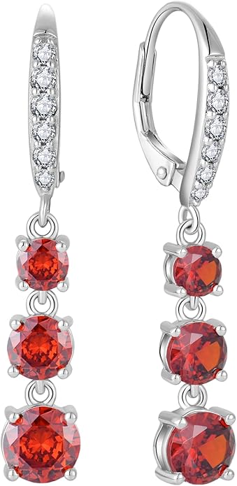 Starchenie Dangle Drop Earrings for Women 925 Sterling Silver Leverback Earrings Birthstone Jewelry