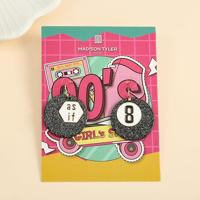 Madison Tyler 80s 90s Sport Earrings for Women | Funny Dangle Earrings for Women | 90s Vintage Dangling Earrings for Women | Jewelry Gift for Women