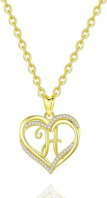 INFUSEU Unique Initial Necklaces for Women Girls Small Heart Letter Jewelry, Meaningful Personalized Gifts
