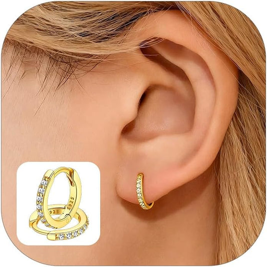 FaithHeart Sterling Silver Hoop Earrings for Women, Hypoallergenic Huggie Hoop Earrings Lightweight Small Cartilage Earrings Hoop Earring Dainty Everyday Earrings 6/8/10/12/14/15/16/18/20mm