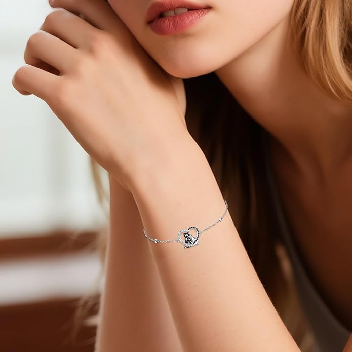 Animal Bracelet for Women 925 Sterling Silver Cat/Dolphin/Turtle/Horse Bracelet Jewelry Gifts