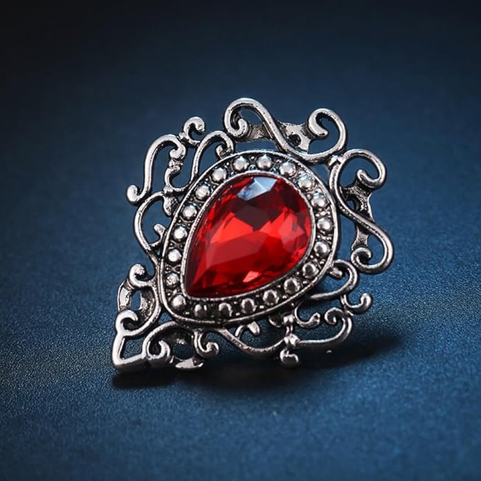 Vintage Silver Color Men's Brooches for Women Lovely Water Drop Badge Flame Crystal Brooch Lapel Pins Fashion Jewelry
