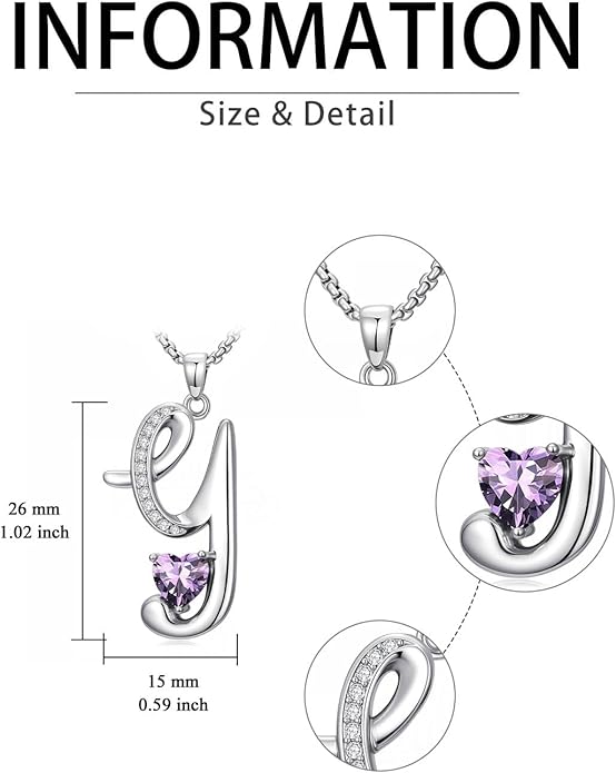 Christmas Gifts for Women Alphabet A to Z Initial Birthstone Pendant Necklaces for Women - 18k White Gold Plated Personalized Name Jewelry Valentine Mothers Day Birthday Gifts for Women Her Girlfriend