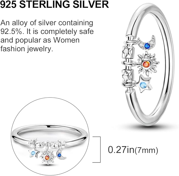 NARMO 925 Sterling Silver Rings for Women Evil Eyes Rings Entwined Line Cubic Zirconia Rings Simple Stackable Finger Rings Engagement Ring Personality Rings Size 6-9