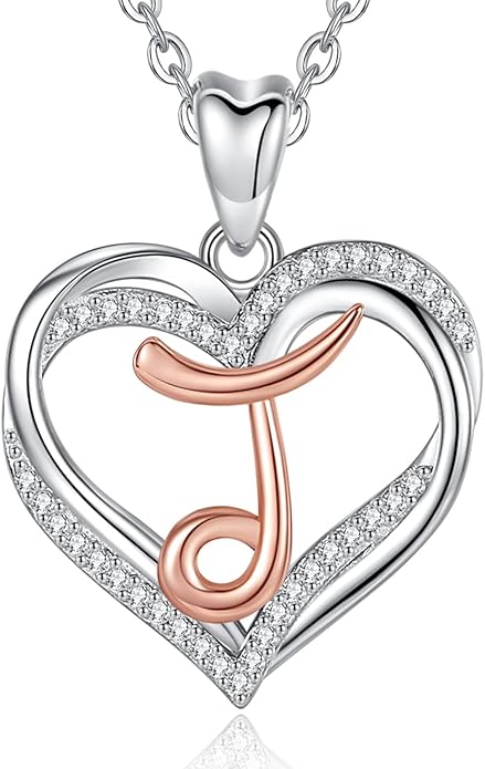 INFUSEU Unique Initial Necklaces for Women Girls Small Heart Letter Jewelry, Meaningful Personalized Gifts