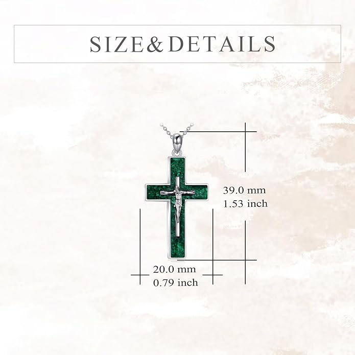 YFN Cross Necklace Sterling Silver Religious Cross Pendant Jewelry Christian Gifts for Women Men