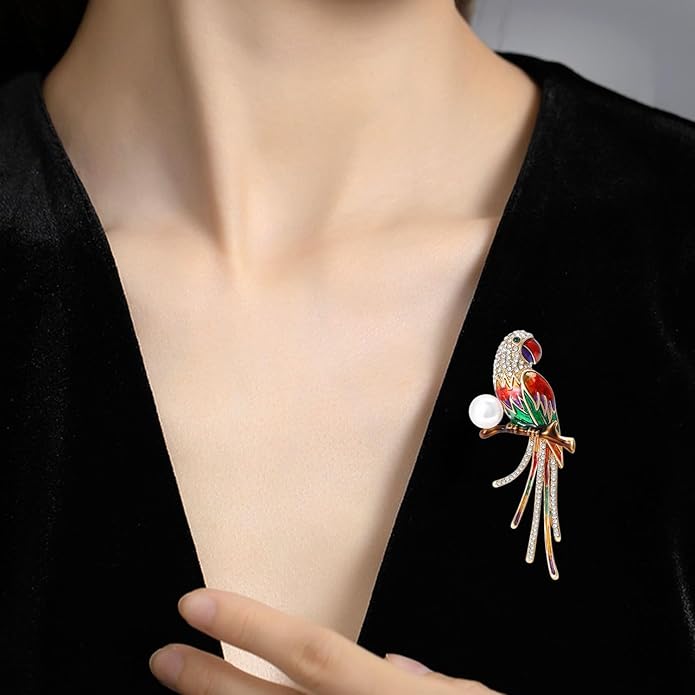 Soumimi Bird Theme Brooch Pin Cute Bird Animal Brooches Accessories Christmas Birthday Gift for Women