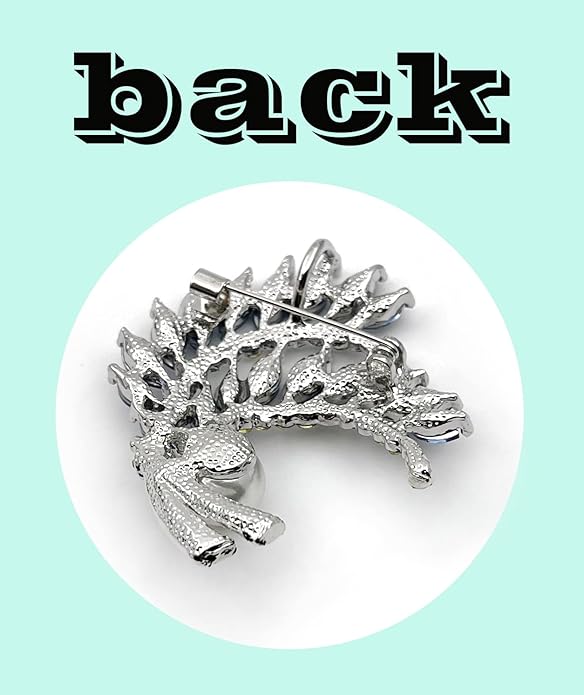 Blue Crystal Brooch Pins Fancy Vintage Style Rhinestone Flower Brooches Jewelry Gift for Women, girls, ladies