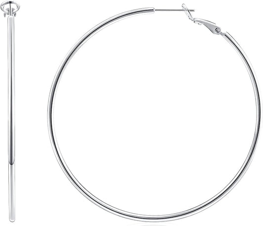 Gacimy Gold Hoop Earrings for Women 14K Gold Plated, 925 Sterling Silver Post Hypoallergenic Earrings Hoops for Women