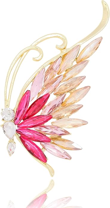 Butterfly Brooch Pins for Women Crystal Rhinestones Elegant Brooches Pins Wedding Jewelry Gift