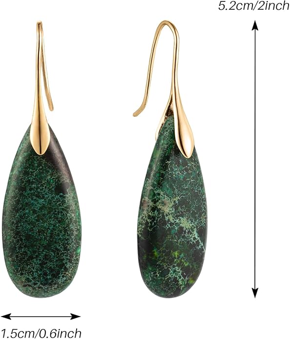 SELOVO Stone Fishhook Dangle Drop Earrings Statement Earrings for Women Stone