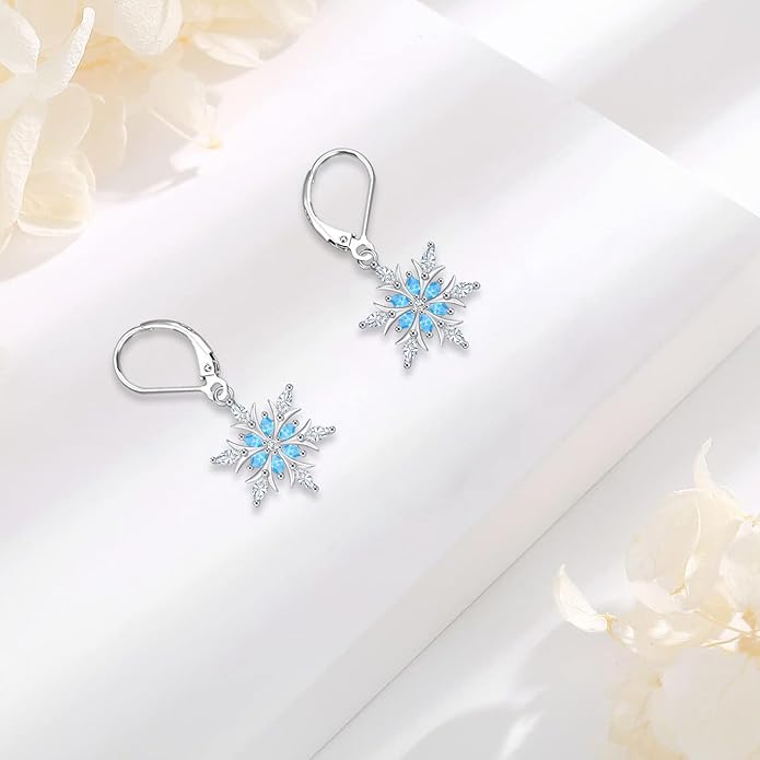 Sterling Silver Tree of Life/Flower/Bee/Animals/Cat/Hummingbird Dangle Earrings Moonstone Turquoise Drop Leverback Earrings Jewelry Gifts