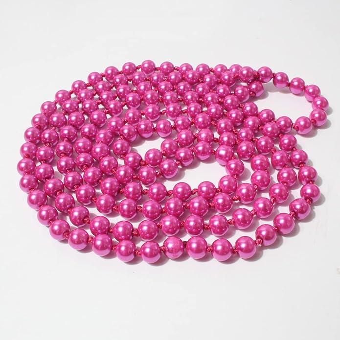 Fashion Faux Pearls Pendants 1920s Beads Cluster Long Pearl Necklace for Costume Party Jewelry 55"