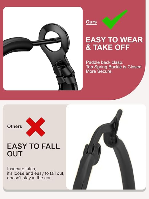 FOCALOOK 14K Gold Plated Lightweight Large Hoops| 2mm Thin Hoop Earrings for Women 30/40/50/70/100mm