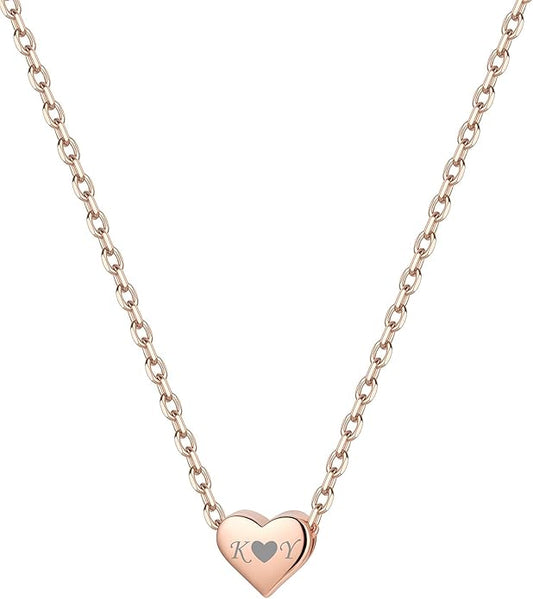 ChicSilver Personalized 925 Sterling Silver Dainty Small Heart/Star/Moon/Dot/Triangle Pendant Necklace for Women, Silver/Gold/Rose Gold/Black (with Gift Box)